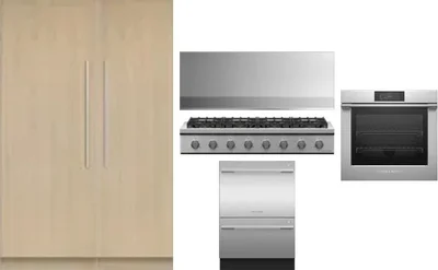6 Piece Package Includes Refrigerator, Freezer, Cooktop, Wall Oven, Hood And Dishwasher